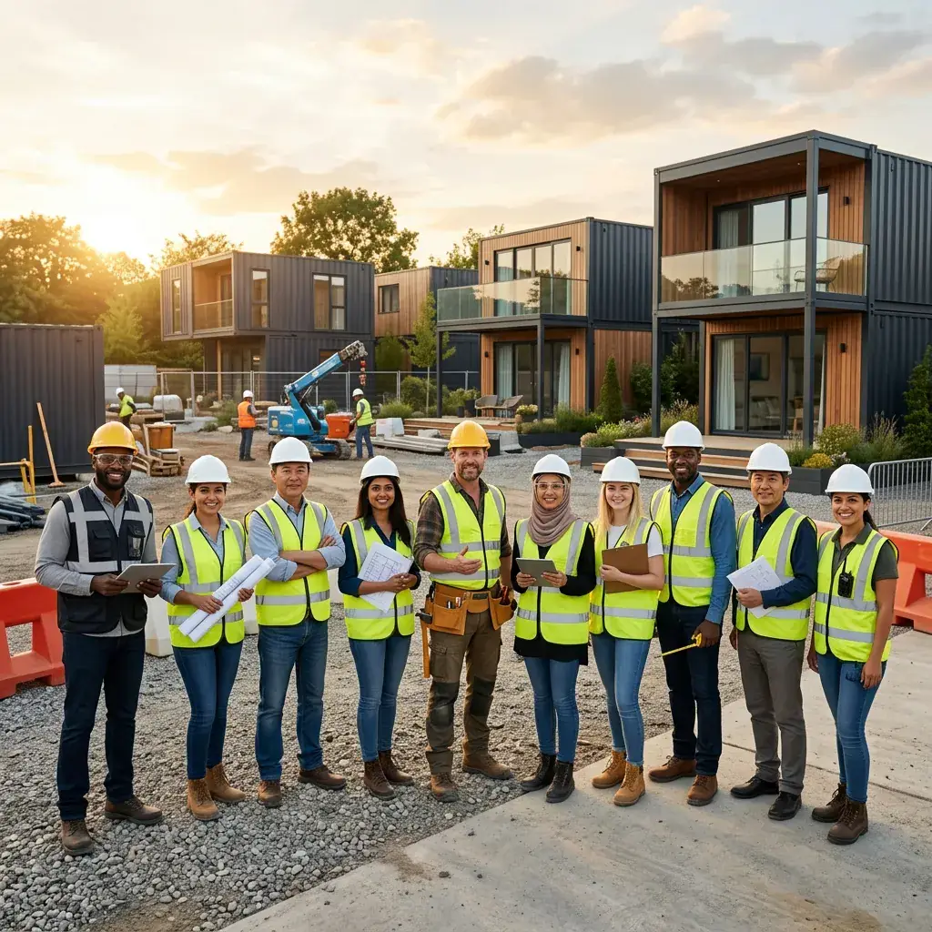 Bongshai Housing professional team at construction site