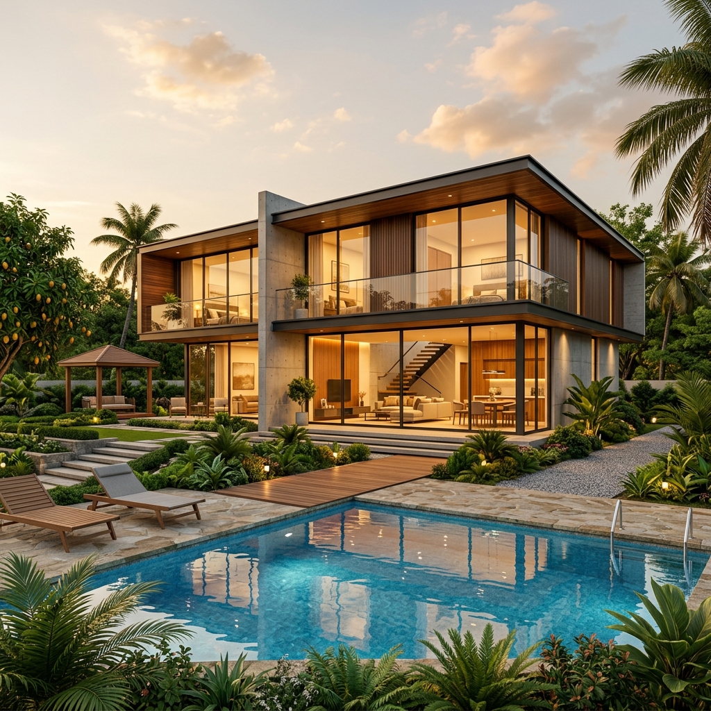 Luxury prefab villa in Bangladesh by Bongshai Housing