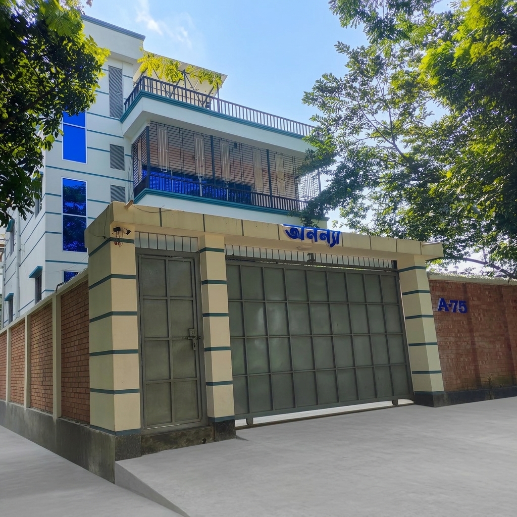 Completed exterior of prefab steel building in Asulia, Dhaka
