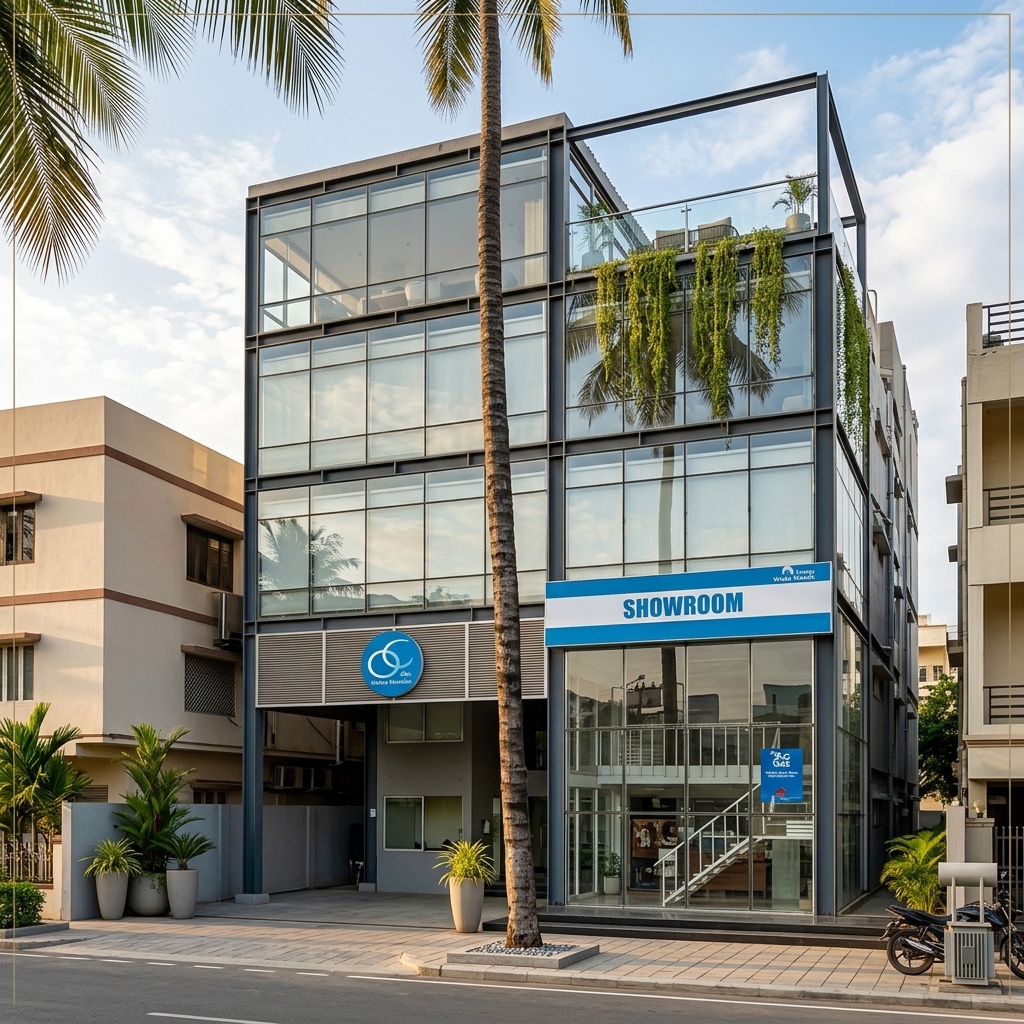Pre-engineered multi-story commercial showroom in Chotrogram