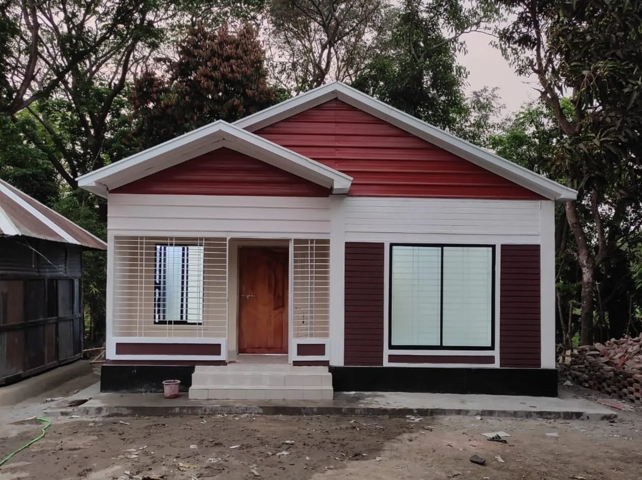 BH-CH-401 prefab cottage house front view, 1‑5 bedrooms, steel structure